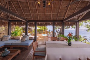 Breakfast, lunch, dinner served; pool views