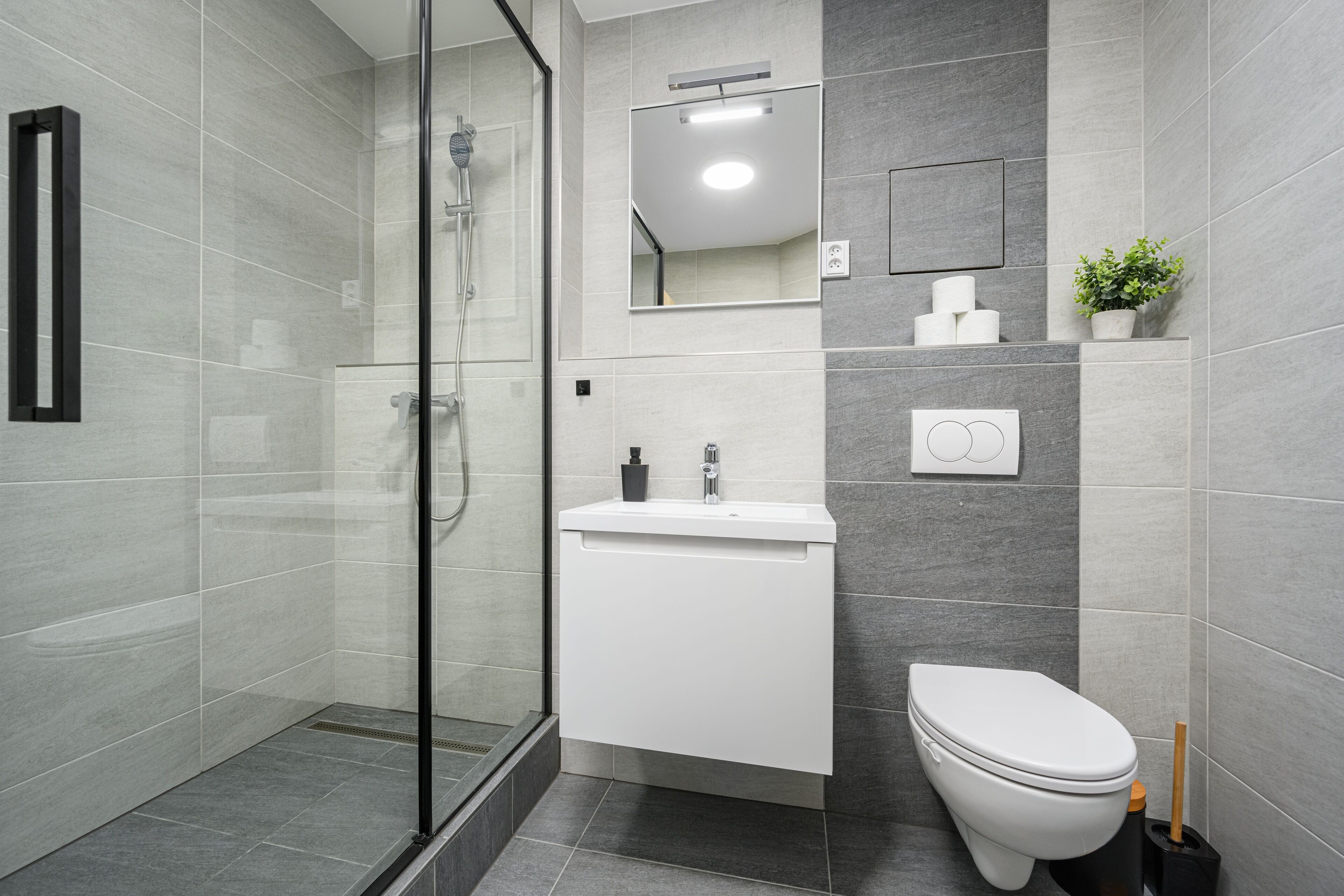 Twoo-room Apartment (#10) | Bathroom | Shower, hair dryer, towels, soap