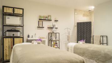 Outdoor treatment areas, deep-tissue massages, sports massages, massages