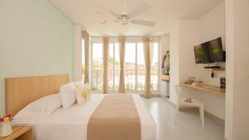 Deluxe Double Room, Terrace | Minibar, in-room safe, individually furnished, blackout curtains