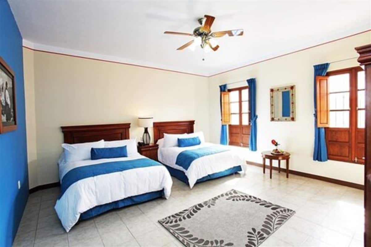 Deluxe Double Room, 2 Queen Beds | Egyptian cotton sheets, desk, free WiFi