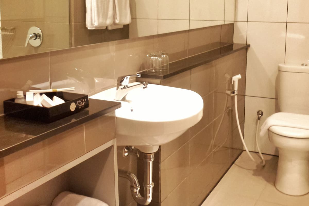 shower, free toiletries, hair dryer, slippers