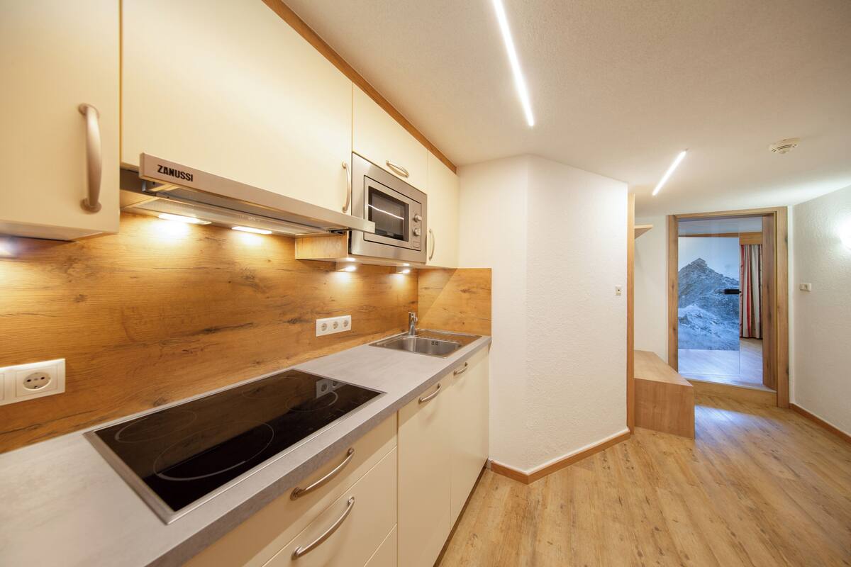 apartment, 1 bedroom, patio, mountain view | private kitchen
