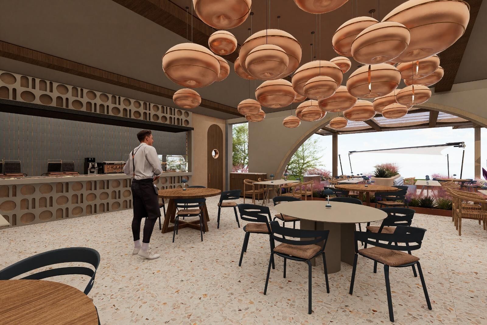 4 barer/lounger, bassengbar og strandbar