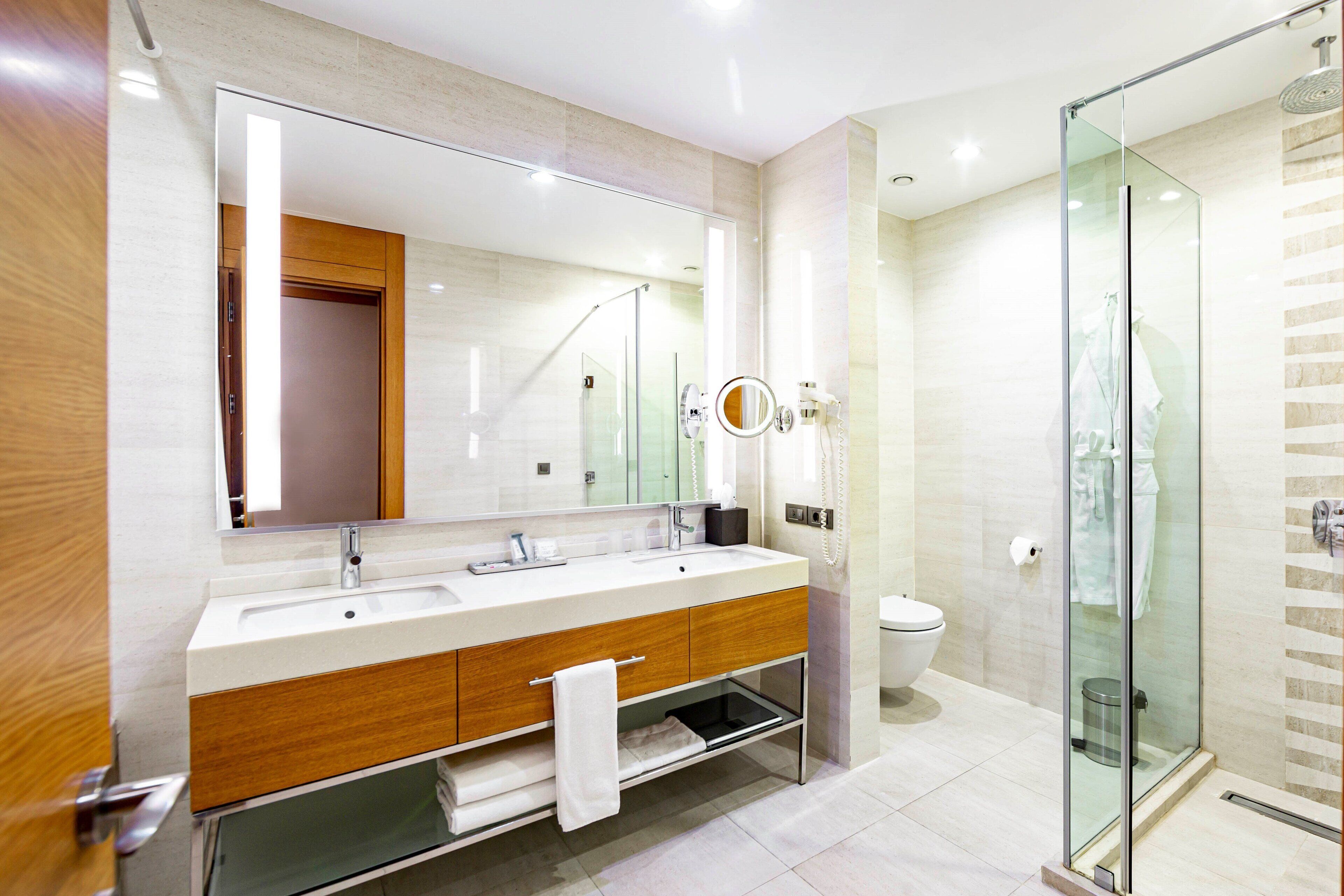 free toiletries, hair dryer, slippers, towels