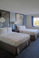 Premium bedding, desk, blackout drapes, iron/ironing board