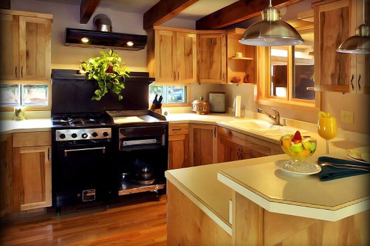 microwave, coffee/tea maker, eco-friendly cleaning products