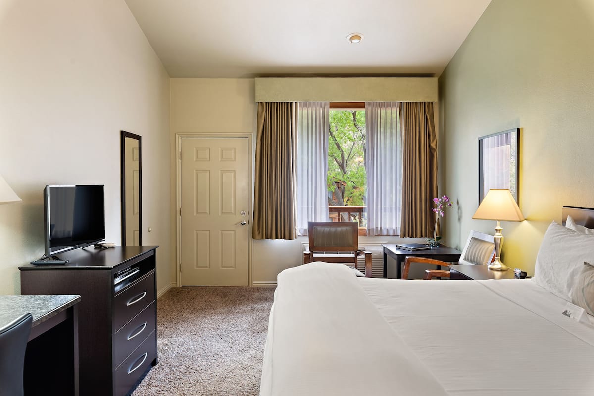 King Balcony | 1 bedroom, Frette Italian sheets, premium bedding, down comforters