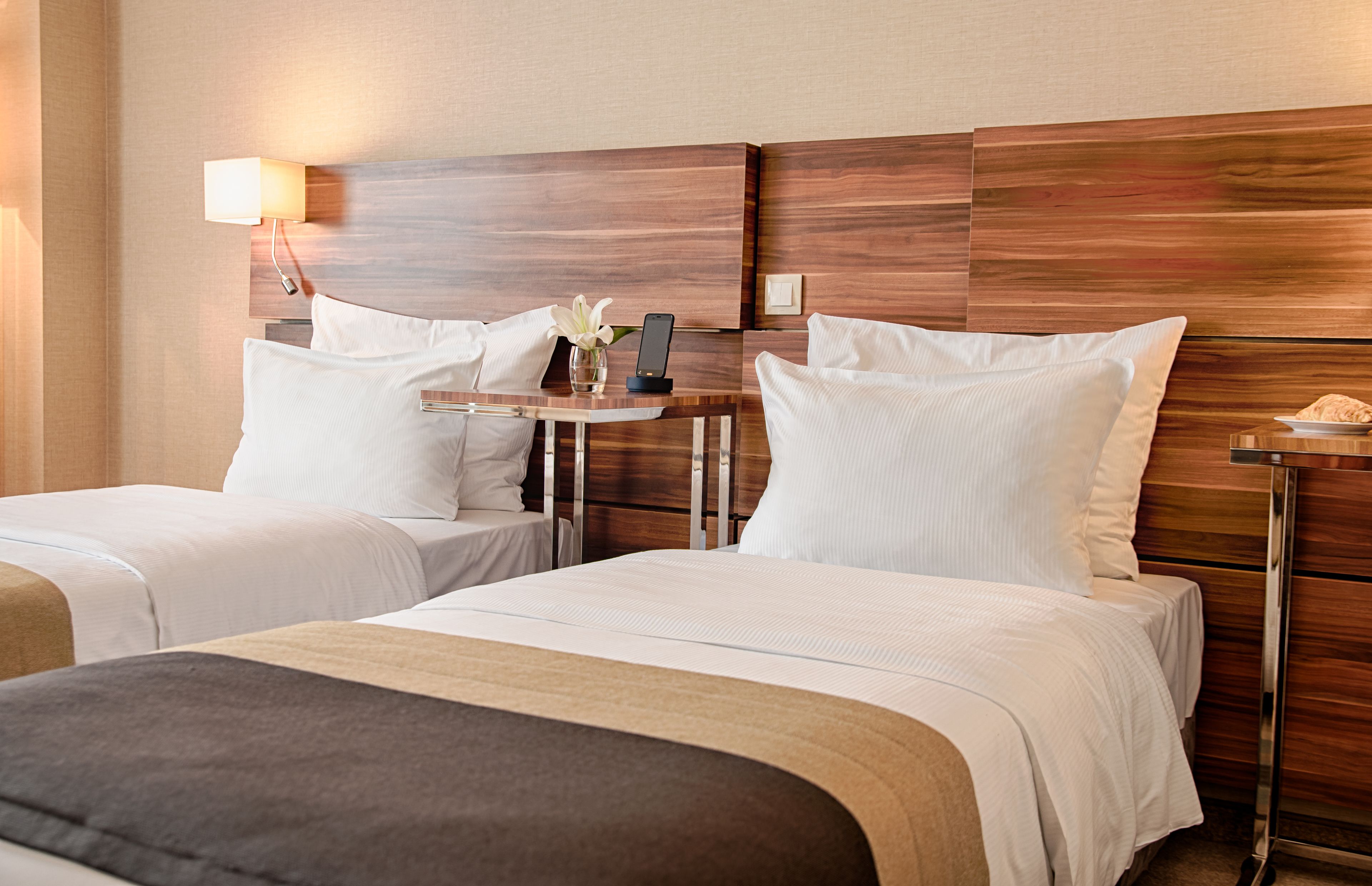 standard double or twin room | premium bedding, in-room safe, desk, soundproofing