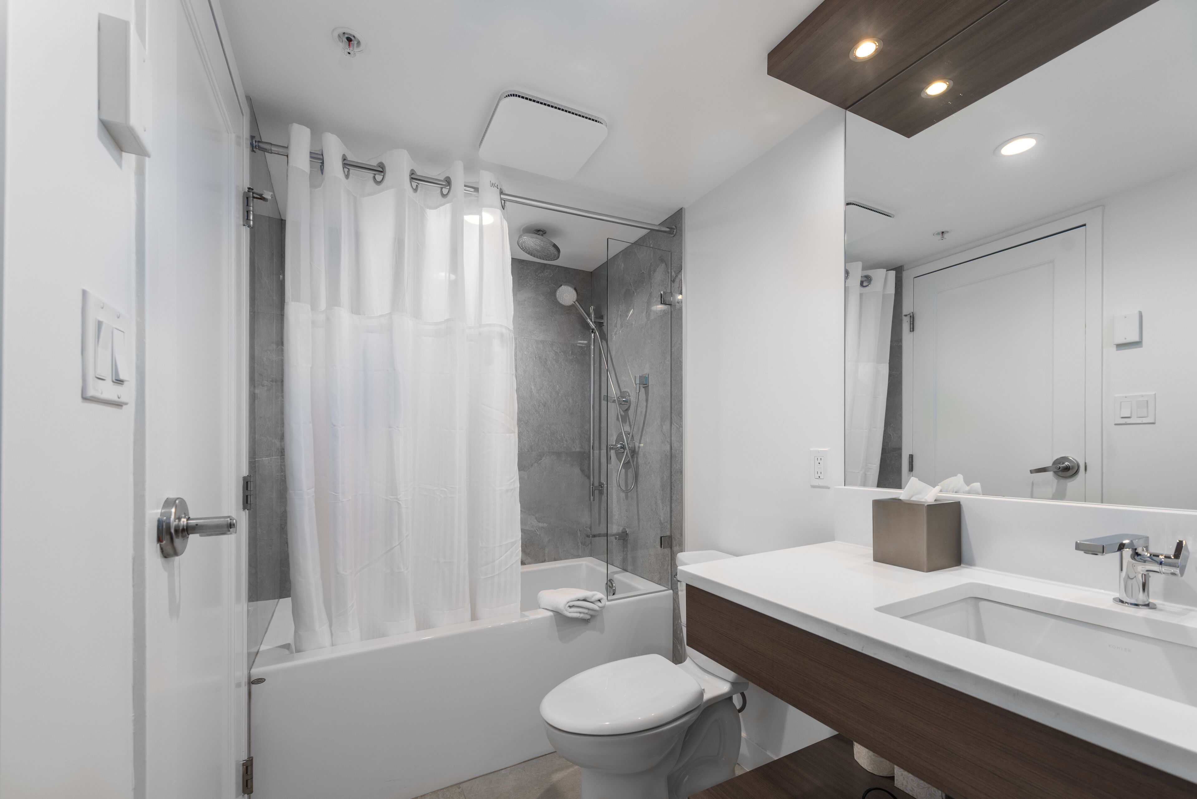 suite, 1 king bed with sofa bed, kitchen | bathroom | shower, hair dryer, towels