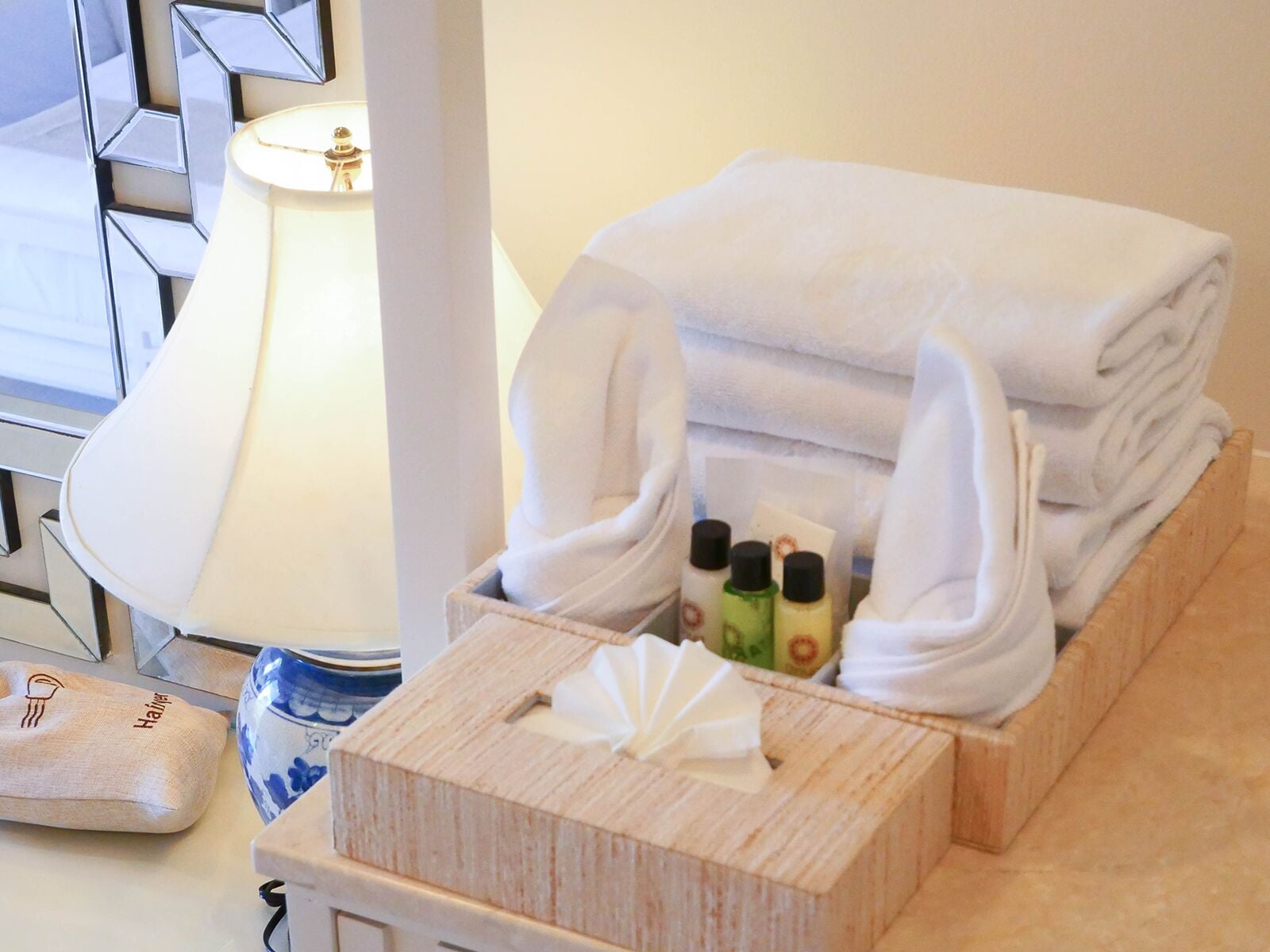 hypo-allergenic bedding, in-room safe, desk, blackout curtains