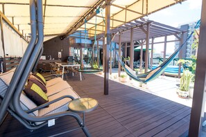 Deluxe Suite, 3 Bedrooms, Non Smoking (3rd Floor, For 1 - 6 People) | Terrace/patio - Elsoltown Okinawa (Chatan)