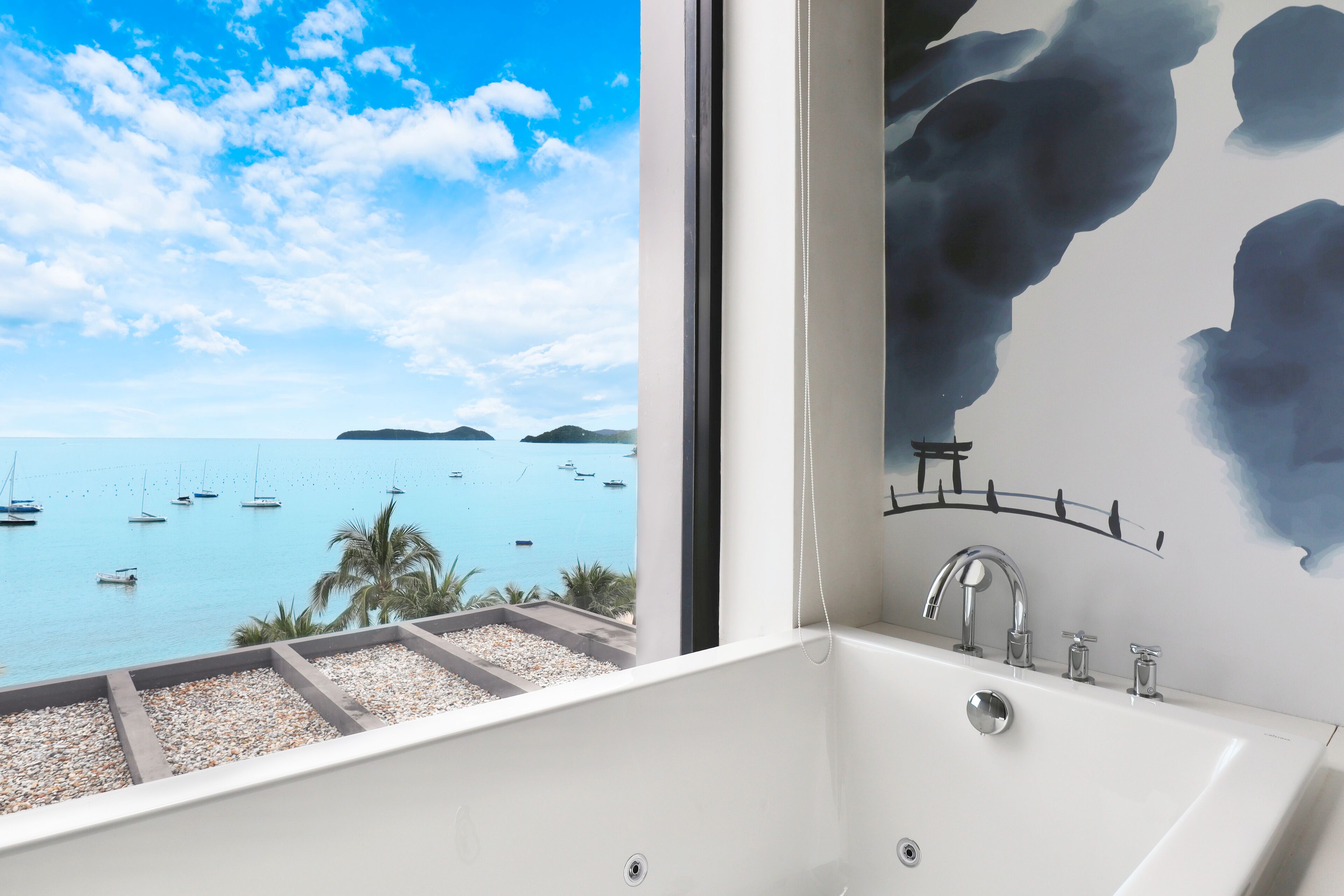 panoramic duplex pool villa | bathroom | separate bathtub and shower, rainfall showerhead, free toiletries