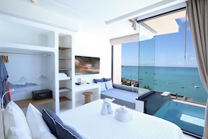 Panorama kamer | Luxe beddengoed, een minibar met enkele gratis items