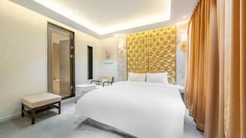 Desk, free WiFi, bed sheets