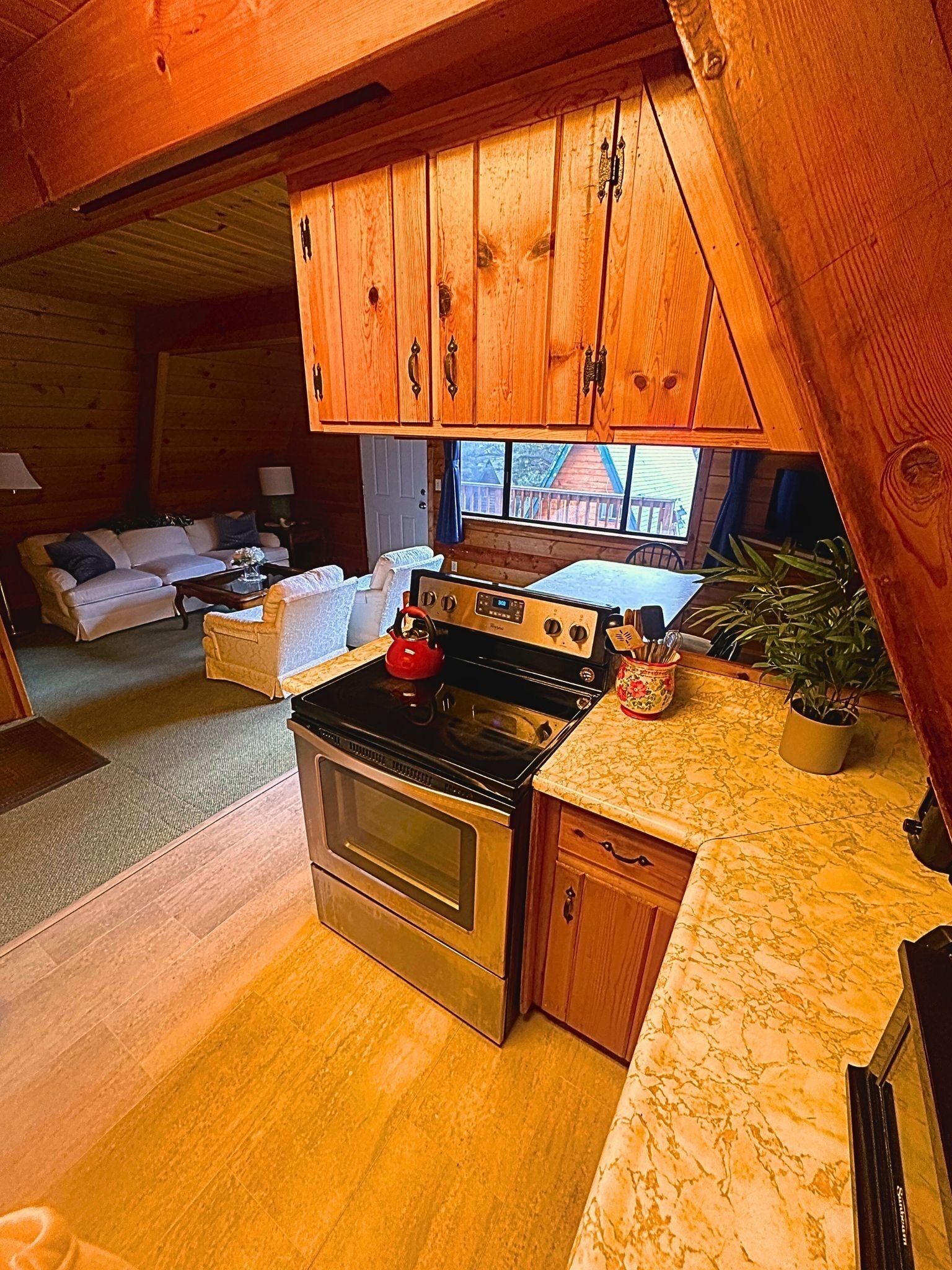 Family Cabin | Private kitchen | Fridge, microwave, oven, stovetop