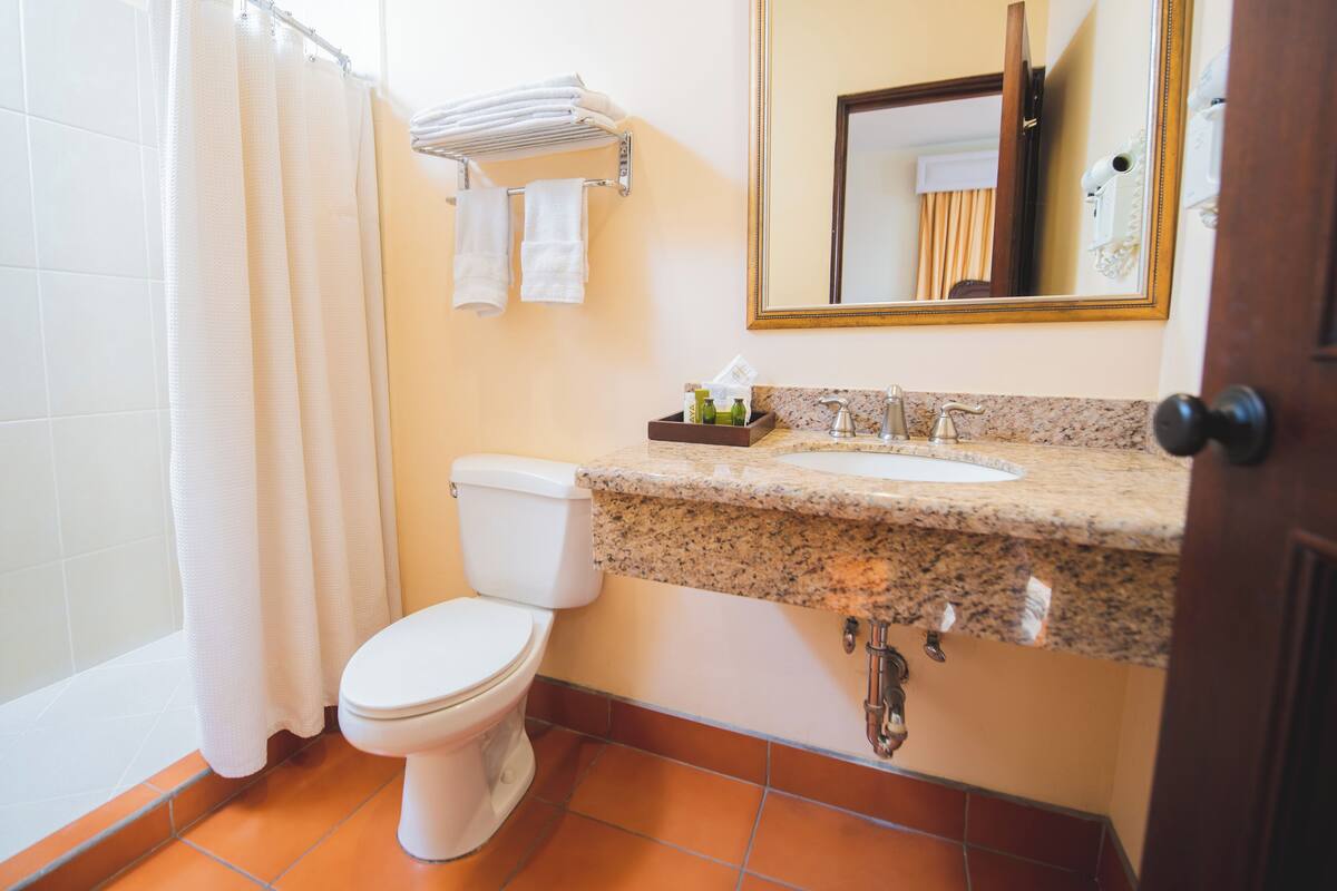 executive suite, 2 bedrooms, kitchenette | bathroom | shower, free toiletries, hair dryer, towels