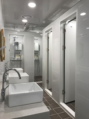 Shared Dormitory, Women only, Non Smoking, No Windows (4 People) | Bathroom | Shower, hair dryer, slippers, bidet
