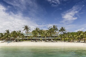 Private beach, white sand, beach cabanas, sun loungers
