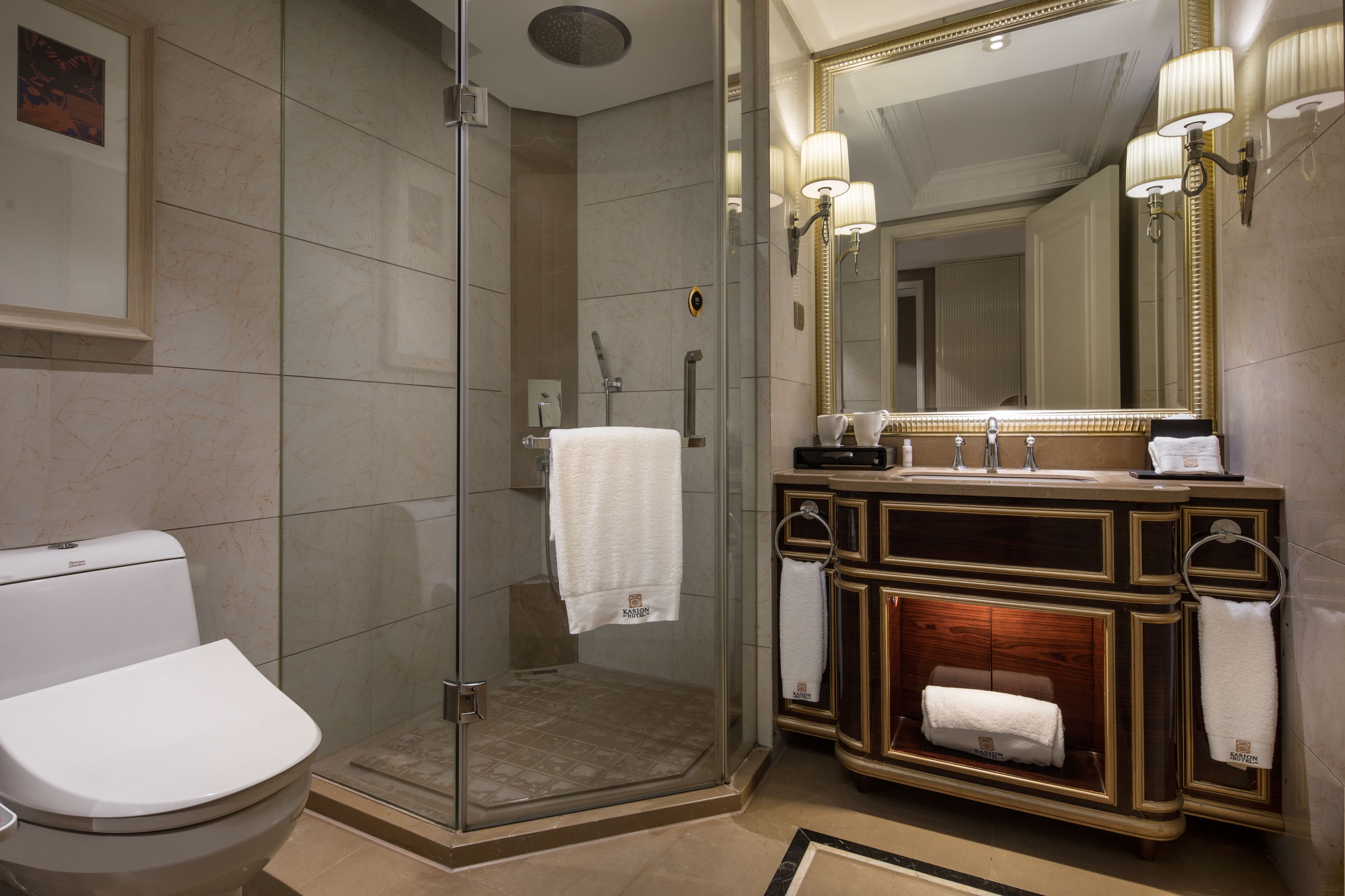 shower, rainfall showerhead, free toiletries, hair dryer