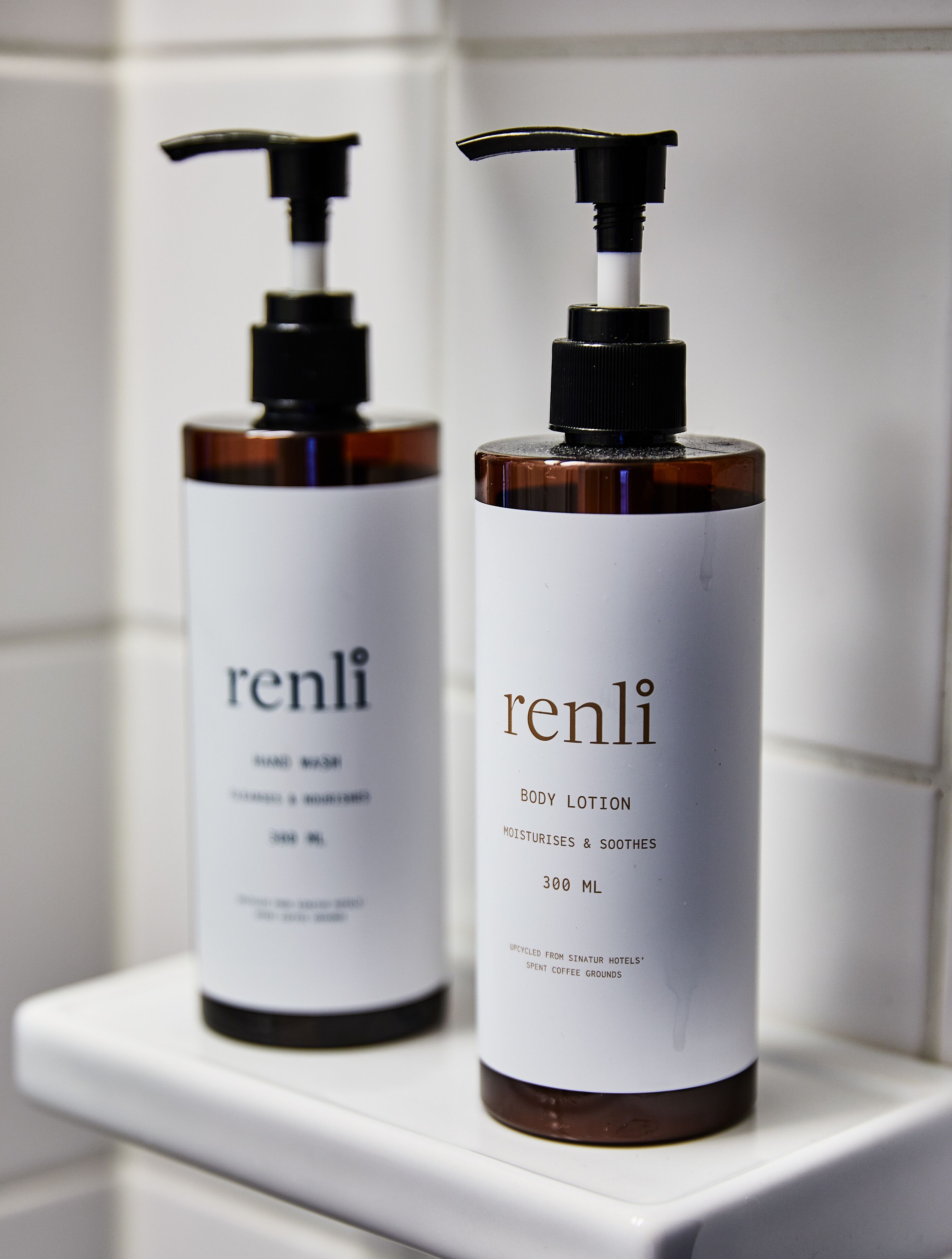 designer toiletries, hair dryer, heated floors, towels