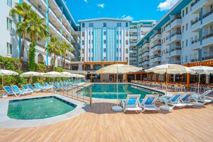 Indoor pool, 2 outdoor pools, pool umbrellas, sun loungers