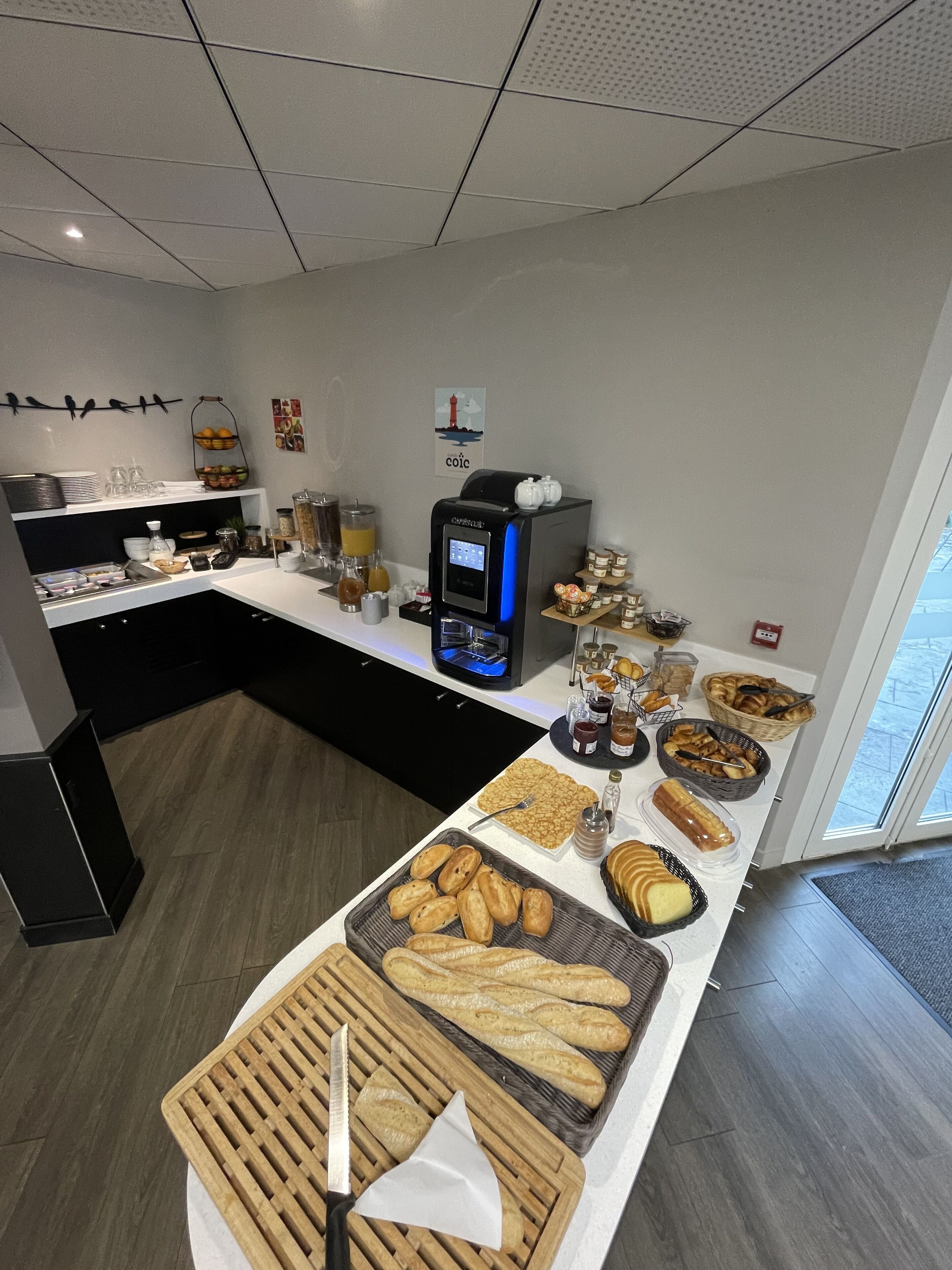 daily buffet breakfast (eur 14.50 per person)