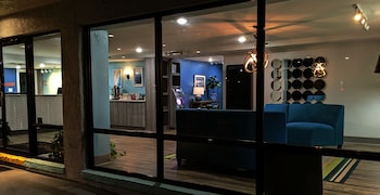 Reception area at Tropical Seas Hotel