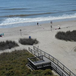On the beach, white sand