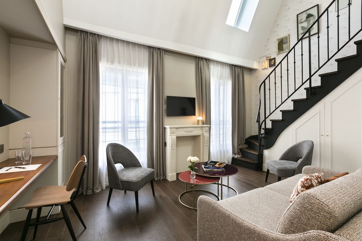 Duplex | 1 bilik tidur, cadar kapas Mesir, peralatan tempat tidur premium