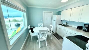 Gulfront 2 Bedroom Unit #1 (at White Sands) | Private kitchen | Full-size fridge, microwave, oven, stovetop