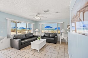 Gulfront 2 Bedroom Unit #1 (at White Sands) | Living room
