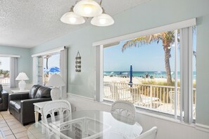 Gulfront 2 Bedroom Unit #1 (at White Sands) | Private kitchen | Full-size fridge, microwave, oven, stovetop