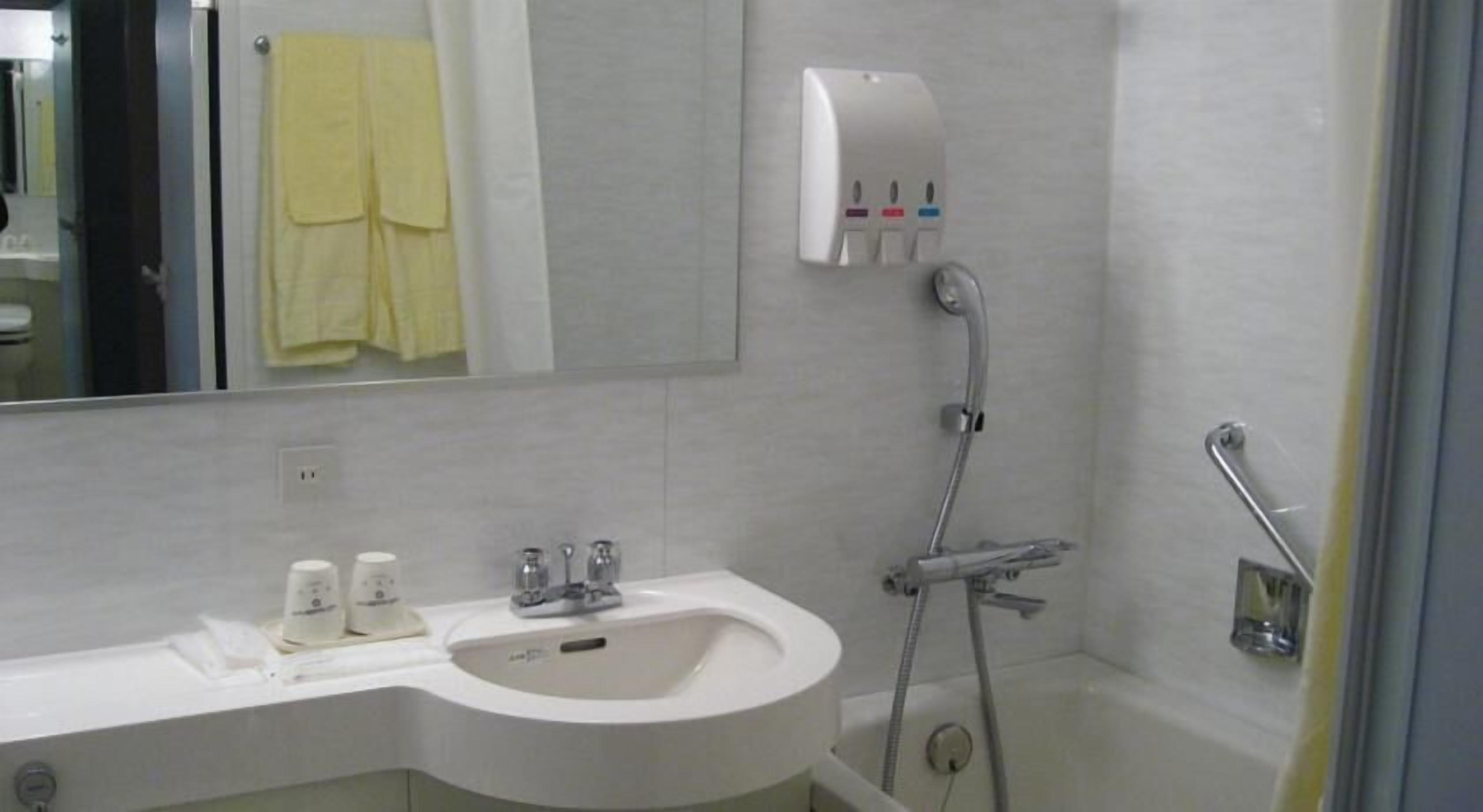 combined shower/bathtub, hair dryer, bidet, towels