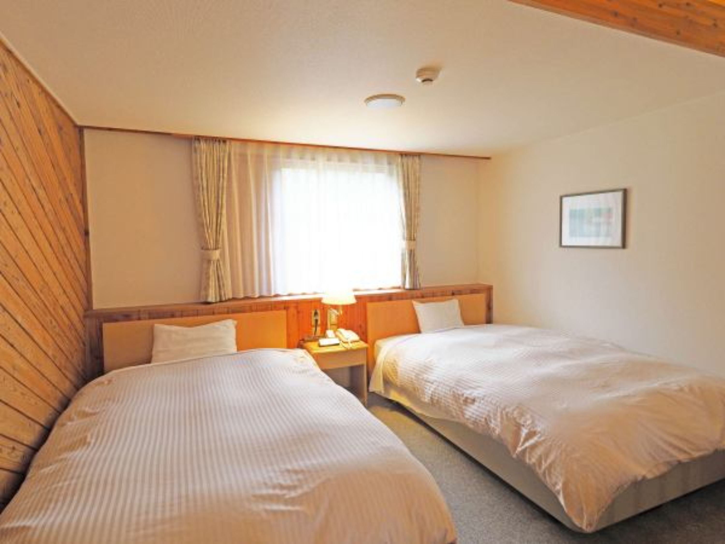 hotel twin room | desk, laptop workspace, iron/ironing board, free wifi