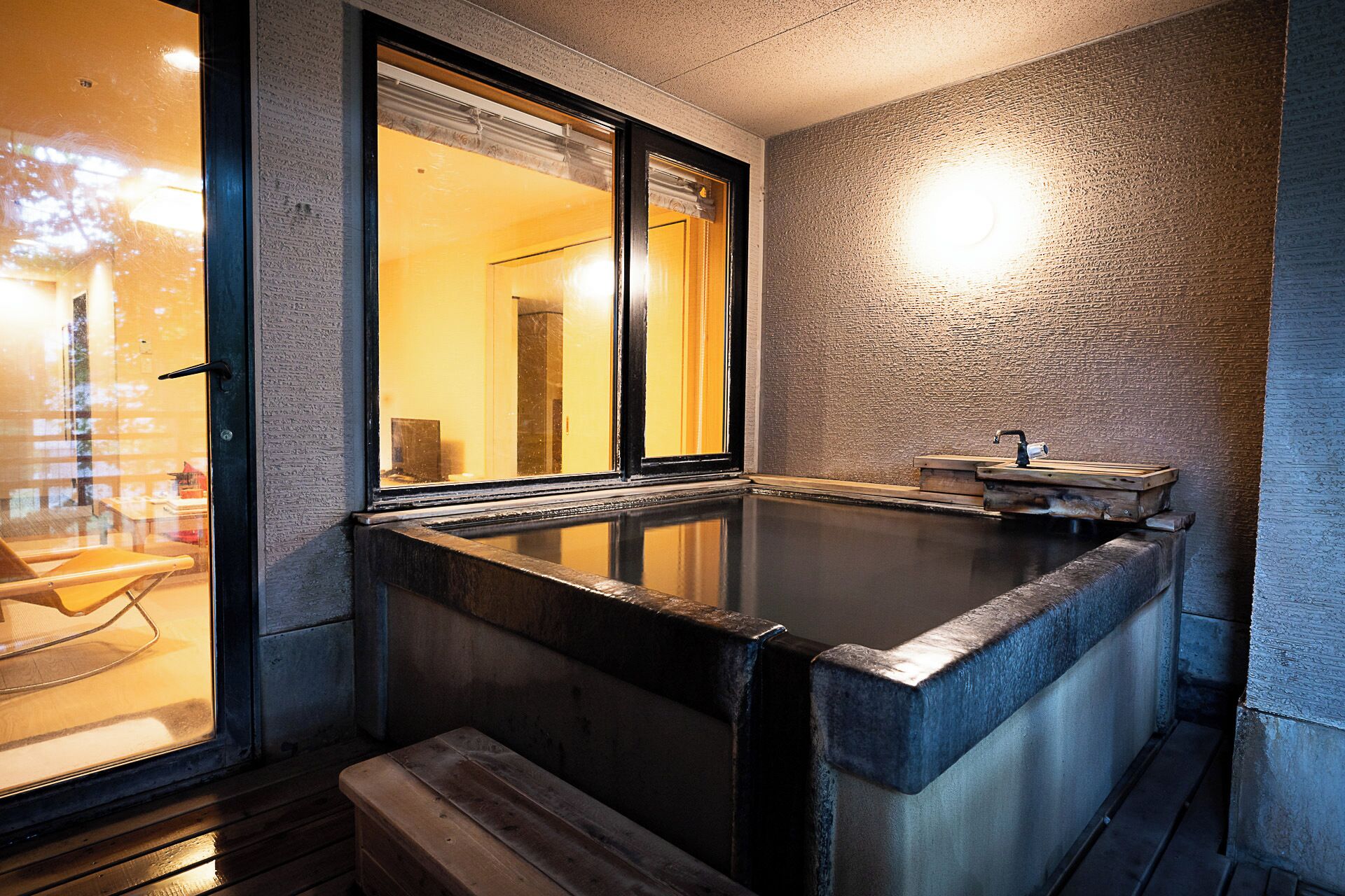 japanese and western with private open air onsen, non smoking | bathroom | combined shower/bathtub, free toiletries, hair dryer, slippers