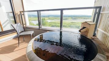 Japanese Style Room, w/ Private Open-air Bath (10 tatami mats + 6 tatami mats) Special Room Fugetsu | Bathroom | Free toiletries, hair dryer, slippers, bidet