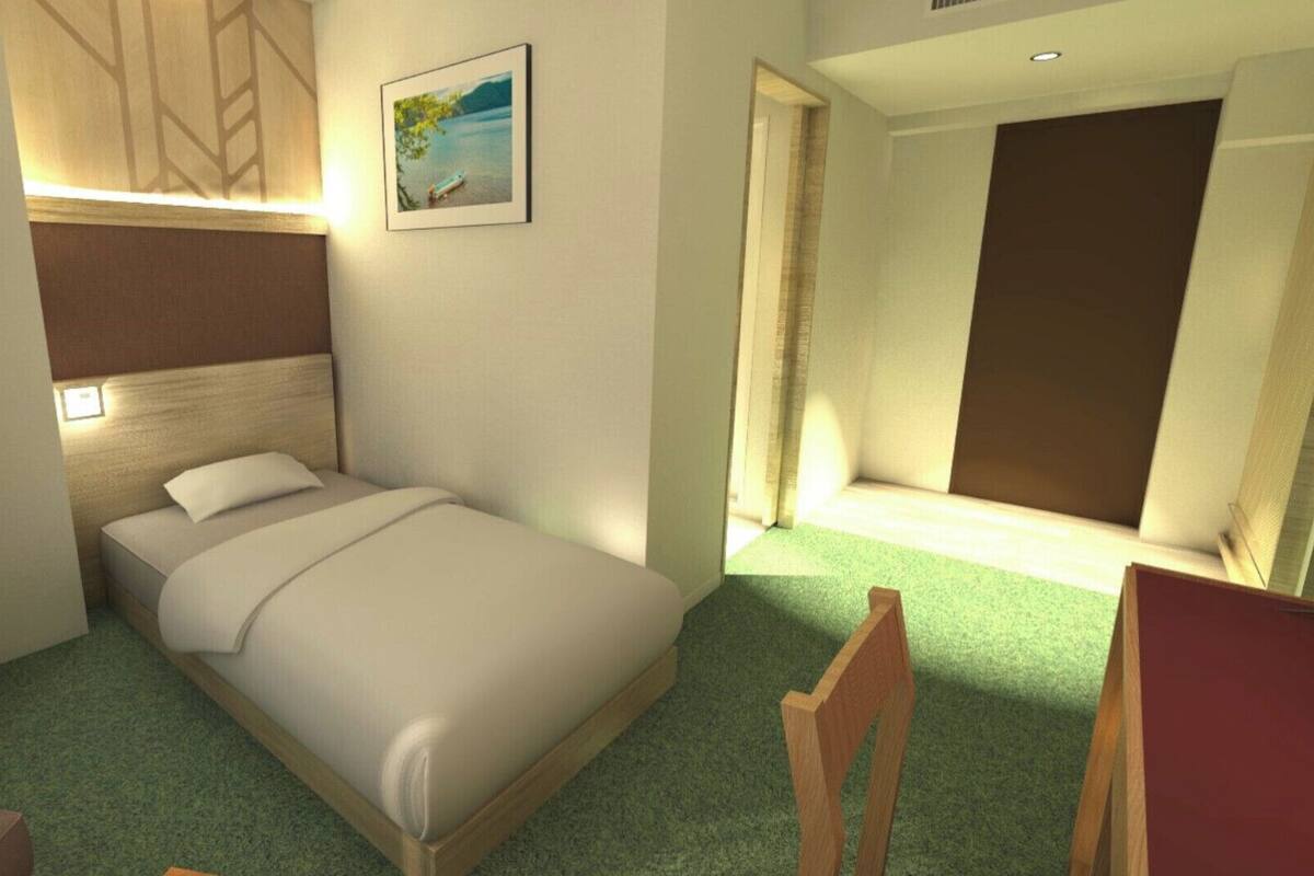 Kamar Single Standar, 1 Tempat Tidur Twin | Brankas, meja kerja, kedap suara, dan setrika/meja setrika
