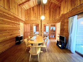Private Cottage - Log Cabin | Living area | LCD TV