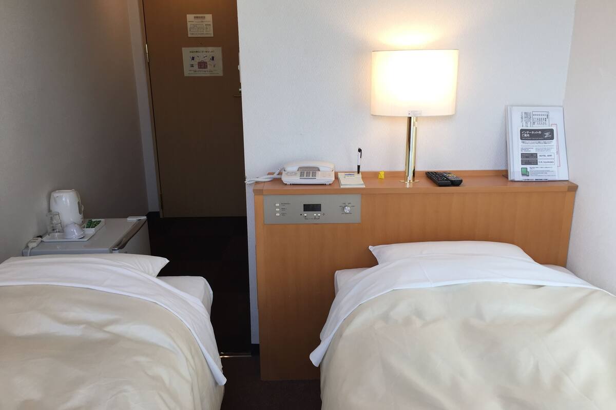 Economy Twin kamer, niet-roken | Verduisterende gordijnen, een strijkplank/strijkijzer, gratis wifi