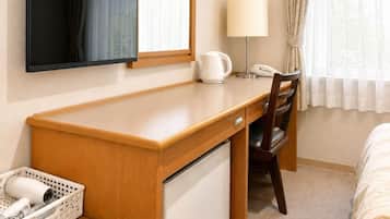 Desk, free WiFi, bed sheets