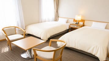 Desk, free WiFi, bed sheets