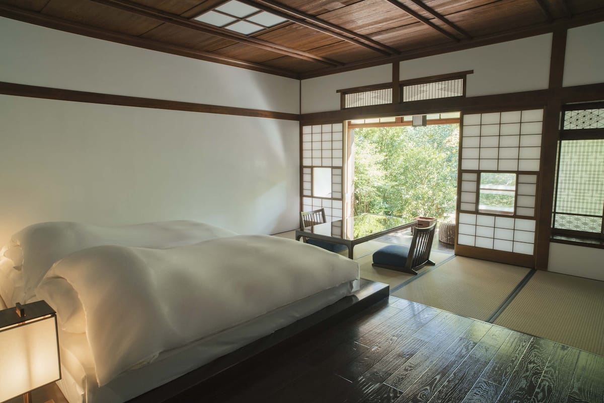 Traditionele Twin kamer (Japanese-Style, Open-Air Bath) | 1 slaapkamer, luxe beddengoed, donzen dekbedden, pillowtop-bedden