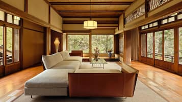 Shakunage Japanese style Luxury Villa with Outside Bath / River View | Premium bedding, down comforters, pillowtop beds, free minibar