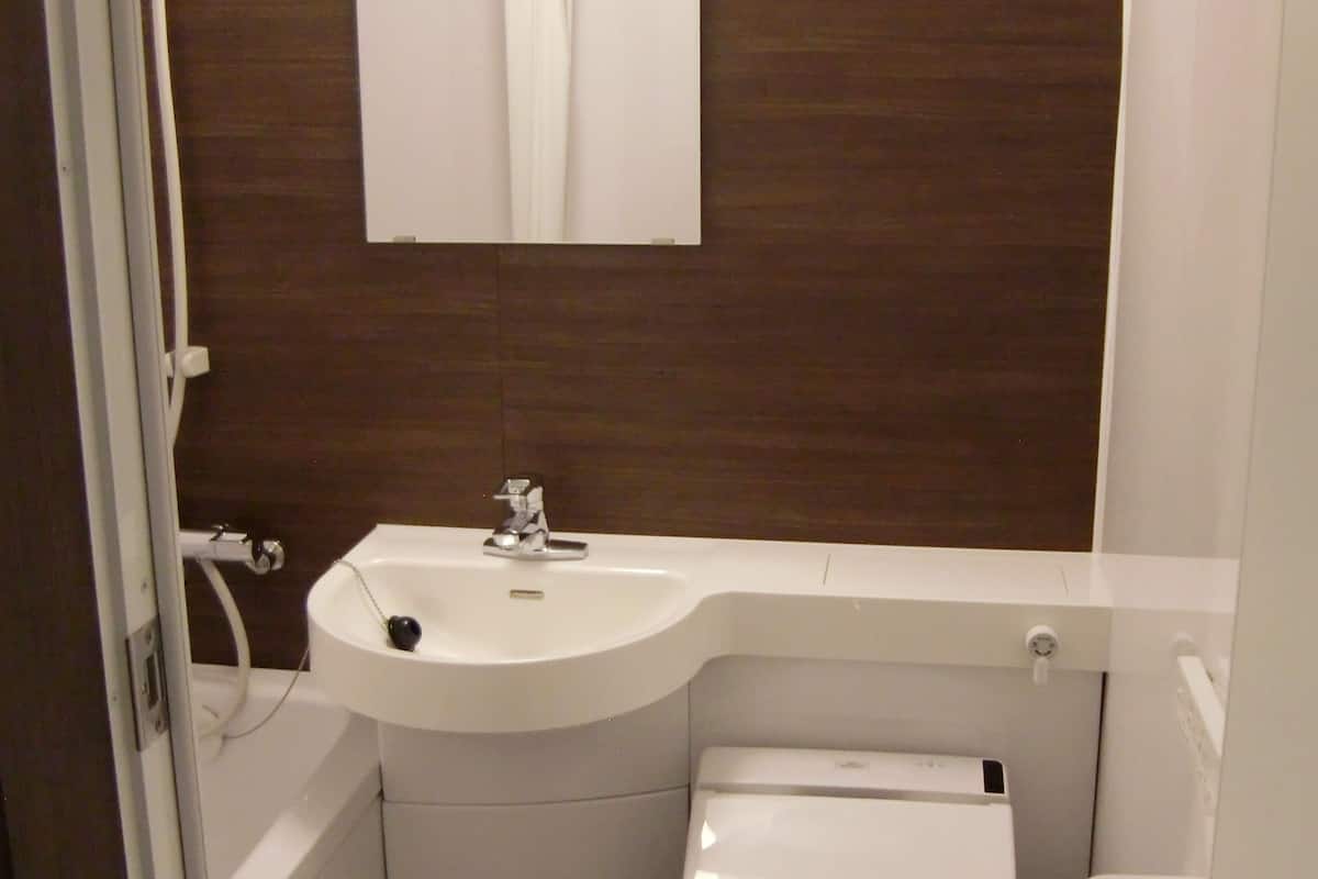 single room | bathroom | combined shower/bathtub, free toiletries, slippers, towels