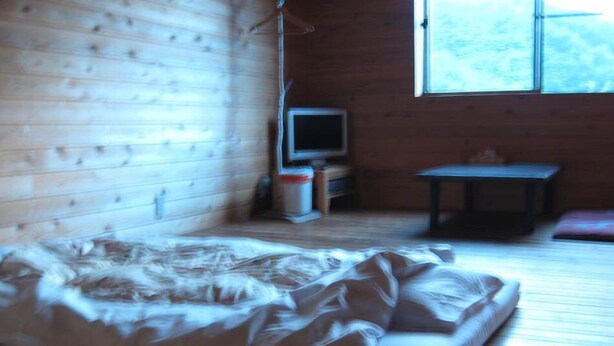A room with a bed, a television, a small table, and a window. - Shiozawasanso (Takayama)
