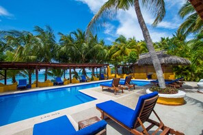 Outdoor pool, open 9 AM to 9 PM, pool loungers - Hotel Meson de Mita (Punta de Mita)