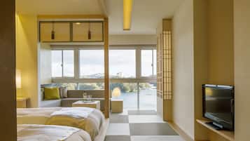 Chambre Tradition avec lits jumeaux (Sakura, 12 tatami mats) | Coffres-forts dans les chambres, bureau, Wi-Fi gratuit, draps fournis