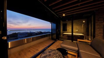 Luxury Suite, Sauna, Ocean View | In-room safe, desk, free WiFi, bed sheets