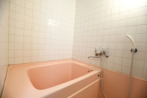 Combined shower/bathtub, hair dryer, towels